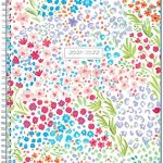 Blue Sky 2021-2022 Academic Year Teachers Weekly & Monthly Lesson Planner, 8.5" x 11", Flexible Cover, Wirebound, Ditsy Dapple Light (132002)